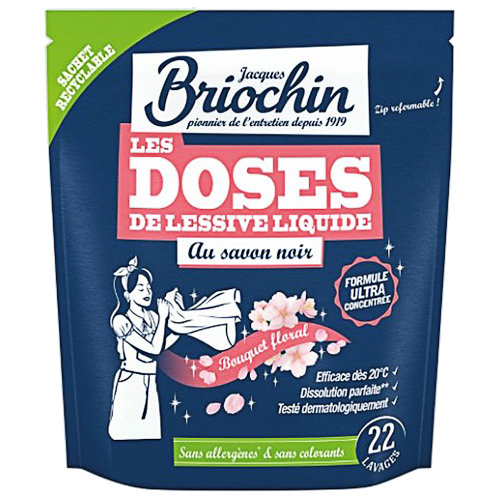 KAPSUŁKI DO PRANIA UNIWERSALNE KWIATOWE NA BAZIE SZAREGO MYDŁA (22 szt.) - BRIOCHIN