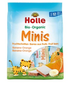 BATONIKI MINI BANAN - POMARAŃCZA OD 12 MIESIĄCA BIO (8 x 12,5 g) 100 g - HOLLE