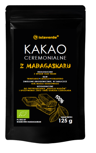 KAKAO CEREMONIALNE TABLICZKA BIO 125 g - ISLAVERDE (SEGURA)
