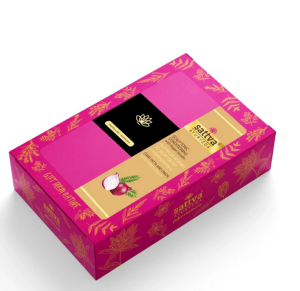 ZESTAW PREZENTOWY WCIERKA ODŻYWCZA Z WEGAŃSKA KERATYNĄ + SZCZOTKA DO MASAŻU GŁOWY - SATTVA