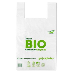 REKLAMÓWKA KOMPOSTOWALNA Z LOGO BIO PLANET (60 cm x 35 cm x 8,5 cm)