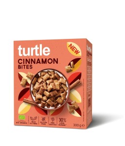 PODUSZKI ZBOŻOWE CYNAMONOWE 30 % MNIEJ CUKRU BEZGLUTENOWE BIO 300 g - TURTLE