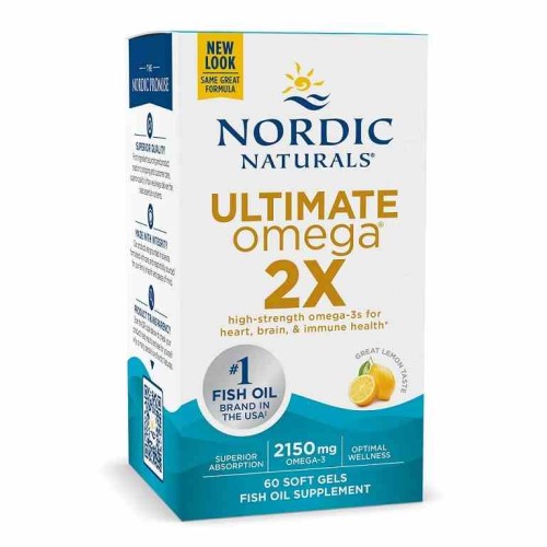 Nordic Naturals Ultimate Omega 2X 120 kapsułek miękkich o smaku cytrynowym