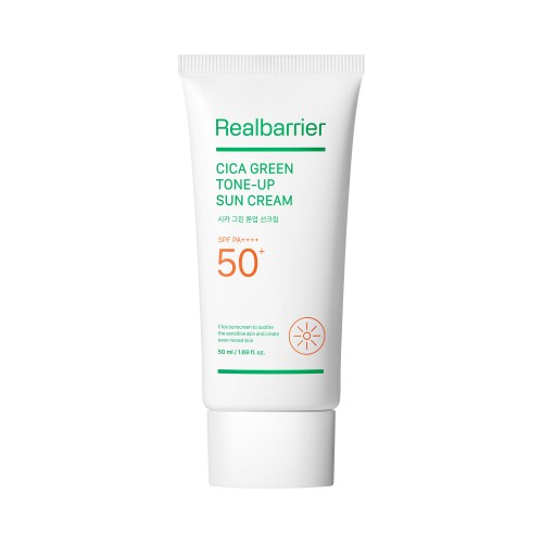 KREM PRZECIWSŁONECZNY KOREAŃSKI TONIZUJĄCY DO TWARZY CICA GREEN TONE-UP SPF 50 50 ml - REAL BARRIER