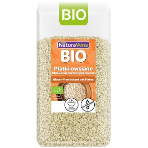 PŁATKI OWSIANE BŁYSKAWICZNE BEZGLUTENOWE BIO 300 g - NATURAVENA