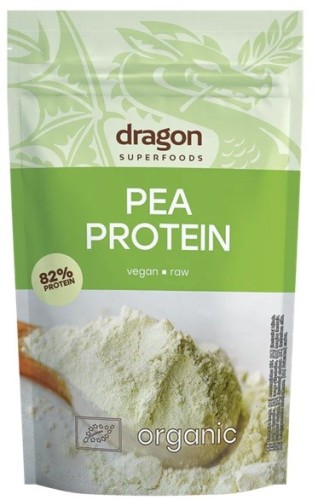 Białko z grochu, 82% białka bez dodatku cukru, bezglutenowe BIO 200 g DRAGON SUPERFOODS