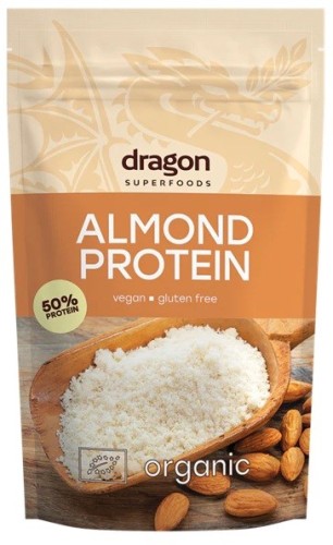 Białko z migdałów, 50% białka bez dodatku cukru, bezglutenowe BIO 200 g DRAGON SUPERFOODS