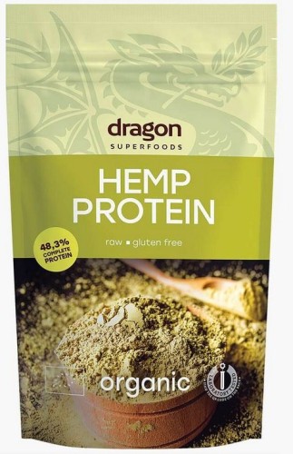 Białko z konopni, 48% białka bez dodatku cukru, bezglutenowe BIO 200 g DRAGON SUPERFOODS