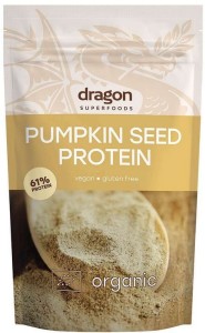 Białko z pestek dyni, 61% białka bez dodatku cukru, bezglutenowe BIO 200 g DRAGON SUPERFOODS