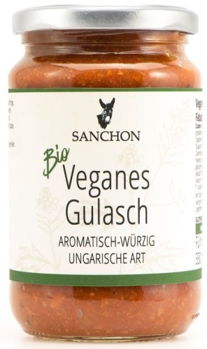 Gulasz wegański z kostką proteinową grochu i bobu BIO 330 ml SANCHON