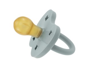 Kauczukowy smoczek okrągły gwiazdy/księżyc, w kolorze szarym 3-36 miesięcy HEVEA