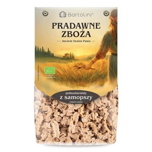 Makaron z samopszy pełnoziarnisty fala  BIO 250g BARTOLINI