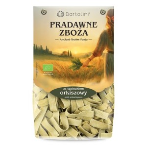 Makaron orkiszowy ze szpinakiem wstążka pappardelle BIO 250g BARTOLINI