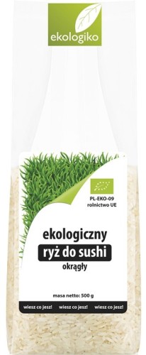 Ryż do sushi, okrągły biały BIO 500 g EKOLOGIKO