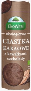 Ciastka kakaowe z kawałkami czekolady BIO 250 g EkoWital EKOWITAL