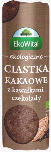 Ciastka kakaowe z kawałkami czekolady BIO 250 g EkoWital EKOWITAL