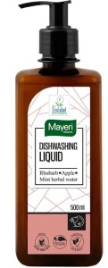 Płyn do mycia naczyń z wodą miętową , rabarbar-jabłko, wegański, certyfikowany ecolabel 500 ml MAYERI