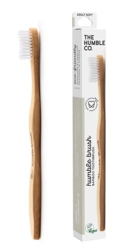 Szczoteczka do zębów, bambusowa soft biała 19cm The Humble