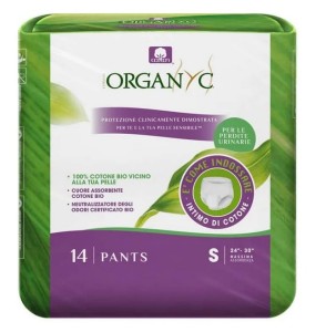 Bielizna chłonna z ekologicznej bawełny do nietrzymania moczu, rozmiar s, 14szt ORGAN(Y)C
