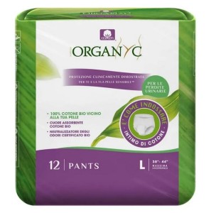 Bielizna chłonna z ekologicznej bawełny do nietrzymania moczu, rozmiar l, 12szt ORGAN(Y)C
