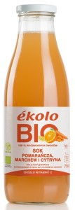 Sok pomarańcza-marchew-cytryna BIO 750 ml EKOLO