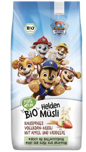 Musli pełnoziarniste jabłko-truskawka BIO 375 g Psi Patrol PURE & FUN