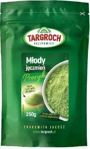Młody jęczmień proszek zielony jęczmień 250g Targroch DATA: 10-2026