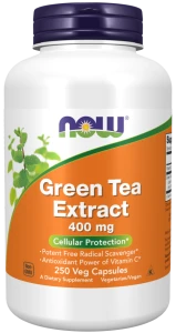 NOW FOODS Green Tea Extract - Zielona Herbata ekstrakt 400 mg (250 kaps.) DATA: 09-2026