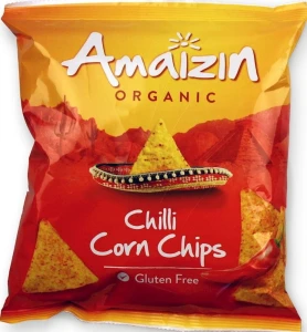 CHIPSY KUKURYDZIANE CHILI BEZGLUTENOWE BIO 75 g - AMAIZIN DATA: 09-2026