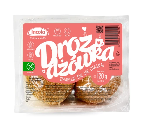 DROŻDŻÓWKA TAKA JAK CHAŁKA BEZGLUTENOWA (2 szt.) 120 g - INCOLA DATA: 10-2026