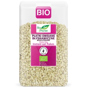 PŁATKI OWSIANE BŁYSKAWICZNE BEZGLUTENOWE BIO 600 g - BIO PLANET DATA: 10-2026