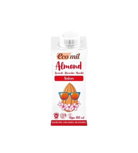 Napój migdałowy bez cukru BIO 200 ml Ecomil DATA: 09-2026