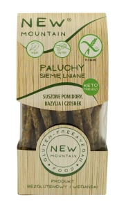 PALUCHY Z SIEMIENIEM LNIANYM, POMIDORAMI, CZOSNKIEM I BAZYLIĄ BEZGLUTENOWE 200 g - NEW MOUNTAIN DATA: 09-2026