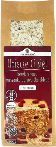 Mieszanka chlebowa z żurawiną bez glutenu 500g Pięć Przemian DATA: 11-2026