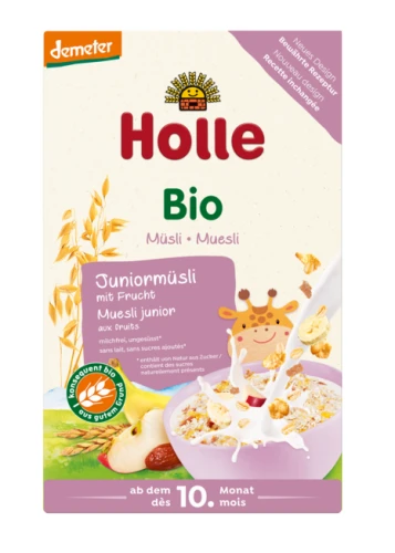 MUSLI JUNIOR Z OWOCAMI OD 10 MIESIĄCA DEMETER BIO 250 g - HOLLE DATA: 11-2026