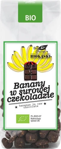 BANANY W SUROWEJ CZEKOLADZIE BIO 100 g - BIO PLANET DATA: 11-2026