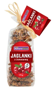 CIASTKA JAGLANKI Z ŻURAWINĄ BEZGLUTENOWE 175 g - NATURAVENA DATA: 11-2026