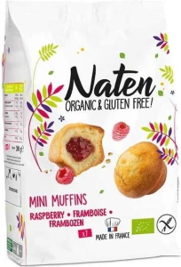 MINI MUFFINKI Z NADZIENIEM MALINOWYM BEZGLUTENOWE BIO 200 g - NATEN DATA: 10-2026