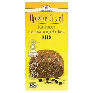 Bezglutenowa mieszanka do wypieku chleba KETO Pięć Przemian, 500g DATA: 10-2026