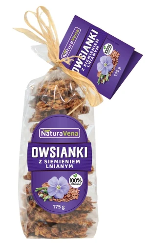 CIASTKA OWSIANKI Z SIEMIENIEM LNIANYM 175 g - NATURAVENA DATA: 11-2026