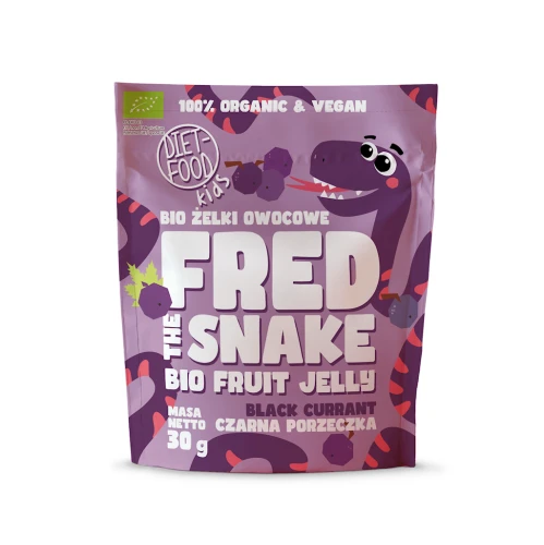 ŻELKI CZARNA PORZECZKA BIO 30 g - DIET-FOOD (FRED THE SNAKE) DATA: 12-2026