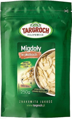 Migdały w płatkach płatki migdałowe 250g Targroch DATA: 12-2026