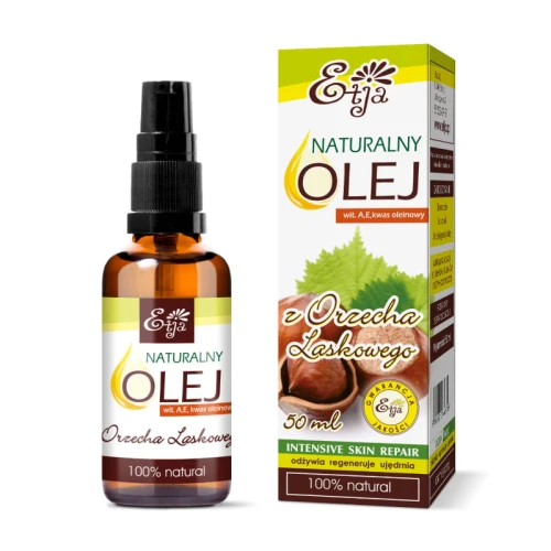 Nierafinowany olej z orzecha laskowego zimnotłoczony 50 ml ETJA DATA: 12-2026