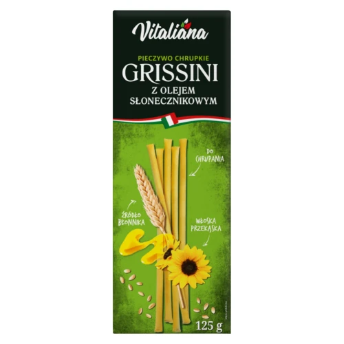 Paluszki Grissini z Olejem Słonecznikowym 125 g NaturAvena DATA: 12-2026