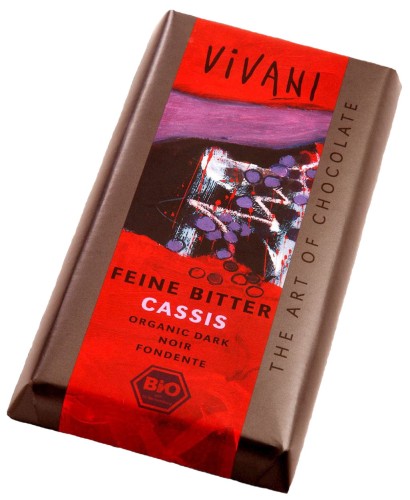 DARK CHOCOLATE WITH BLACK CURRANT FILLING BIO 100 g -VIVANI