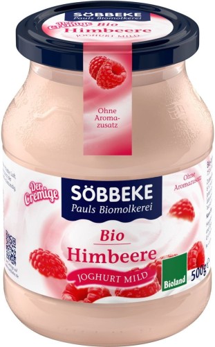 FRAMBOOSYOGHURT 7,5% BIO 500 g (POT) - SOBBEKE