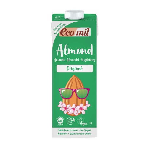 Amandeldrank gezoet met agavesiroop BIO 1l ECOMIL