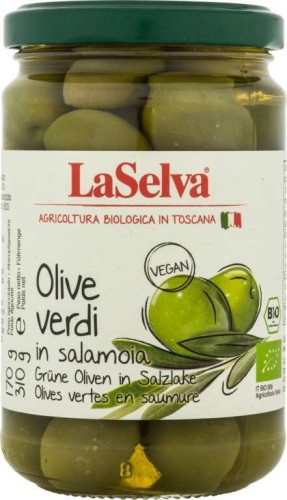 Groene olijven in BIO-pekel 310 g Laselva