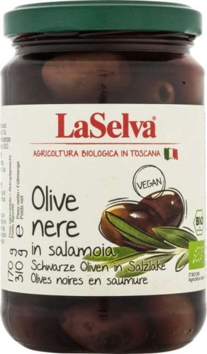 Pickled black olives BIO 310 g Laselva