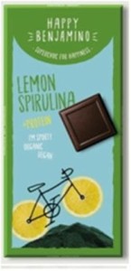 Chocolate vegan with spirulina and lemon oil protein gluten-free BIO 70 g Happy Benjamino